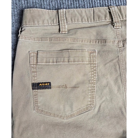 ARIAT REBAR M7 Slim Straight Leg Men Tan Work Pants Size 34x30 - Picture 11 of 12